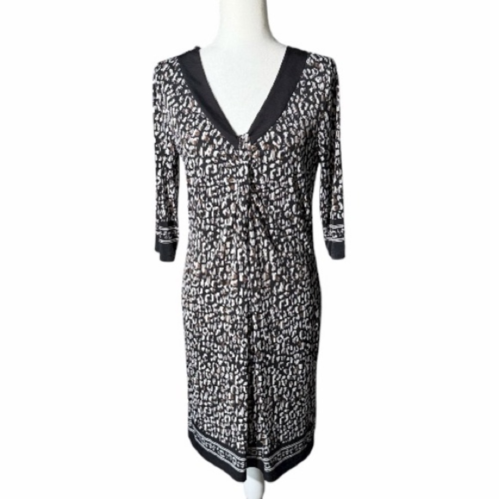 Michaels Monochrome Animal Print Midi Dress Size M